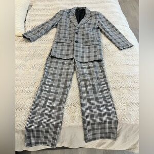 Women’s ASOS PETITE Black and White Plaid Suit